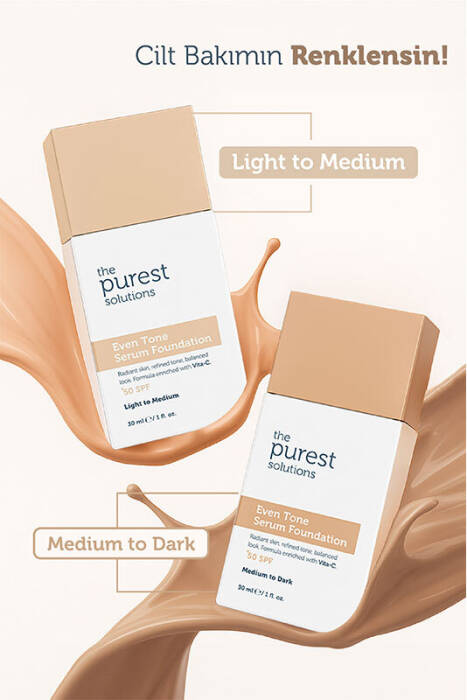 The Purest Solutions Cilt Tonu Eşitleyici & Leke Karşıtı Serum Fondöten SPF 50+ 30 ml – Açık/Orta Ton - 3