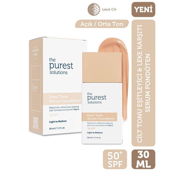 The Purest Solutions Cilt Tonu Eşitleyici & Leke Karşıtı Serum Fondöten SPF 50+ 30 ml – Açık/Orta Ton - 2