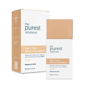 The Purest Solutions Cilt Tonu Eşitleyici & Leke Karşıtı Serum Fondöten SPF 50+ 30 ml – Orta/Koyu Ton - The Purest Solutions