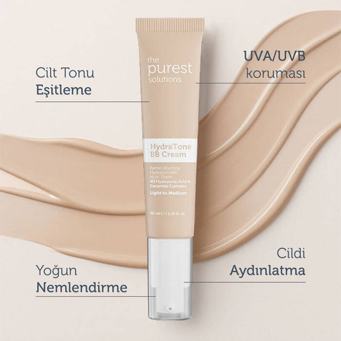 The Purest Solutions Kuru ve Karma Ciltler İçin Yoğun Nemlendirici BB Krem SPF 50+ 40 ml – Açık/Orta Ton - 3