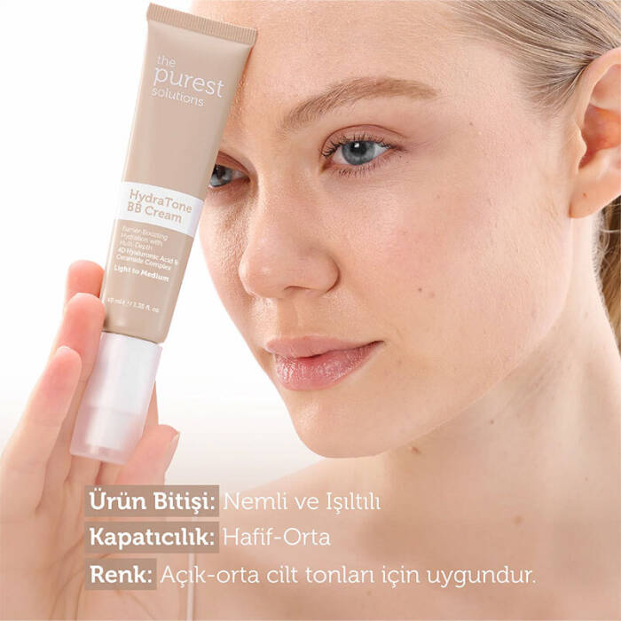 The Purest Solutions Kuru ve Karma Ciltler İçin Yoğun Nemlendirici BB Krem SPF 50+ 40 ml – Açık/Orta Ton - 7