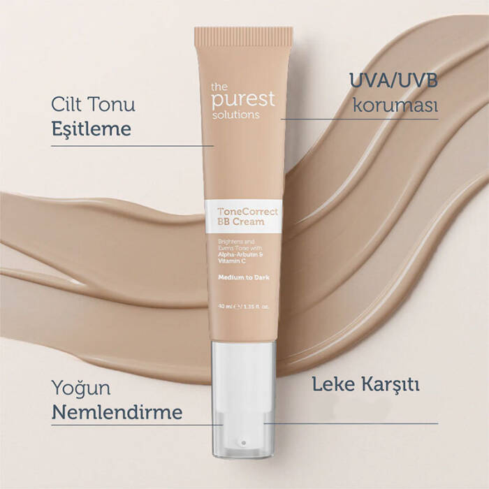 The Purest Solutions Lekeli Ciltler İçin Cilt Tonu Eşitleyici BB Krem SPF 50+ 40 ml – Orta/Koyu Ton - 3