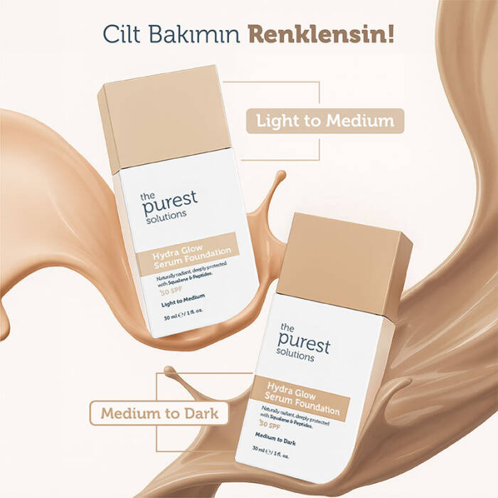 The Purest Solutions Nemlendirici & Canlandırıcı Serum Fondöten SPF 50+ 30 ml – Açık/Orta Ton - 8