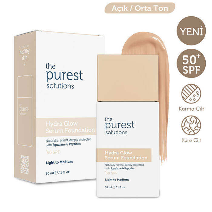 The Purest Solutions Nemlendirici & Canlandırıcı Serum Fondöten SPF 50+ 30 ml – Açık/Orta Ton - 2