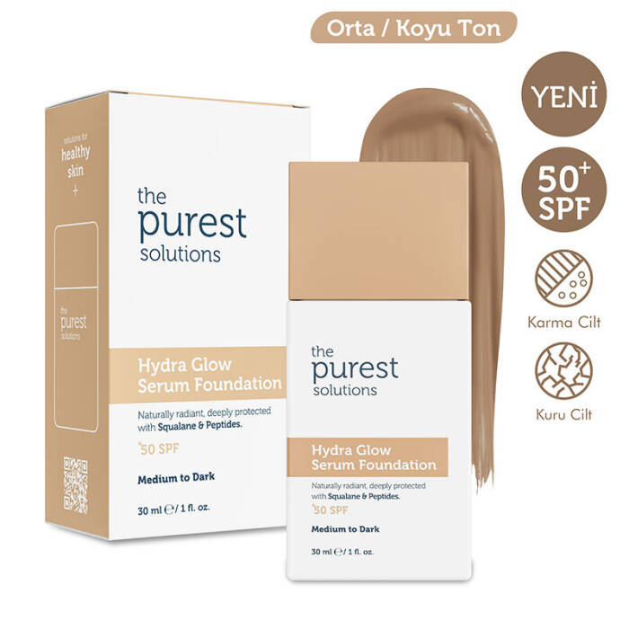 The Purest Solutions Nemlendirici & Canlandırıcı Serum Fondöten SPF 50+ 30 ml – Orta/Koyu Ton - 2