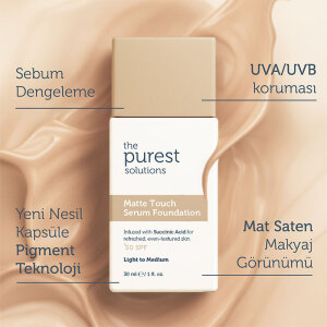 The Purest Solutions Sebum Dengeleyici & Matlaştırıcı Serum Fondöten SPF 50+ 30 ml – Açık/Orta Ton - 7