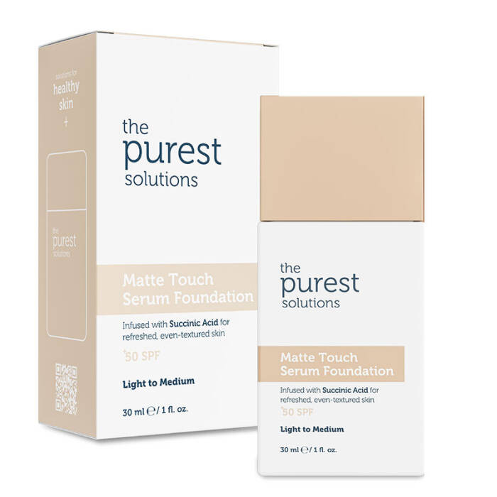 The Purest Solutions Sebum Dengeleyici & Matlaştırıcı Serum Fondöten SPF 50+ 30 ml – Açık/Orta Ton - 1