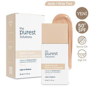 The Purest Solutions Sebum Dengeleyici & Matlaştırıcı Serum Fondöten SPF 50+ 30 ml – Açık/Orta Ton - 2