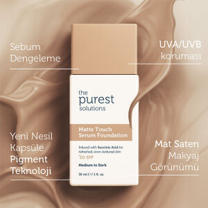 The Purest Solutions Sebum Dengeleyici & Matlaştırıcı Serum Fondöten SPF 50+ 30 ml – Orta/Koyu Ton - 7