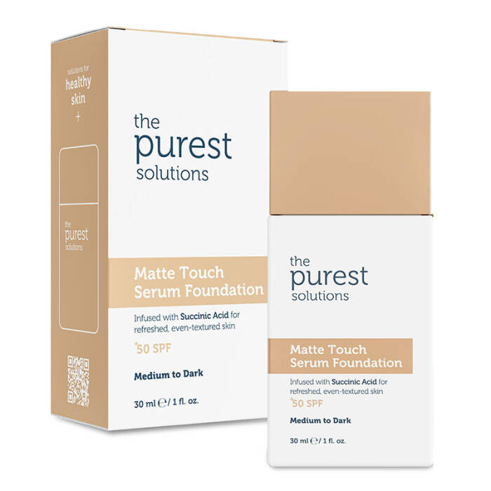 The Purest Solutions Sebum Dengeleyici & Matlaştırıcı Serum Fondöten SPF 50+ 30 ml – Orta/Koyu Ton - 1
