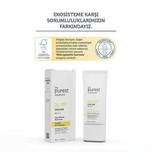 The Purest Solutions Yüksek Koruma ve Nemlendirici Etkili Invisible Güneş Koruyucu Krem SPF 50 50 ml - 3