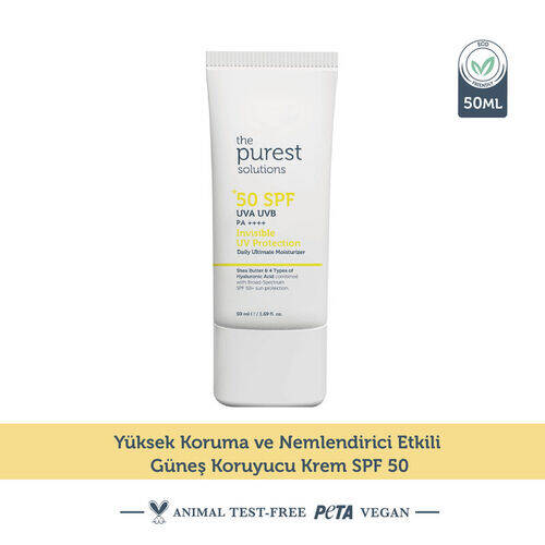 The Purest Solutions Yüksek Koruma ve Nemlendirici Etkili Invisible Güneş Koruyucu Krem SPF 50 50 ml - 4