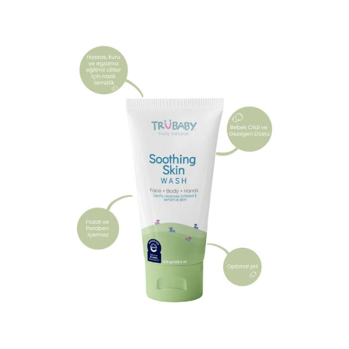 TruBaby Egzama Eğilimli Ciltler için Yatıştırıcı Yüz ve Vücut Yıkama Jeli 236.5 ml - 2