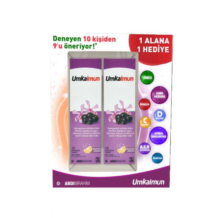 Umkaimun 15 Efervesan Tablet - 1 Alana 1 Hediye - 1