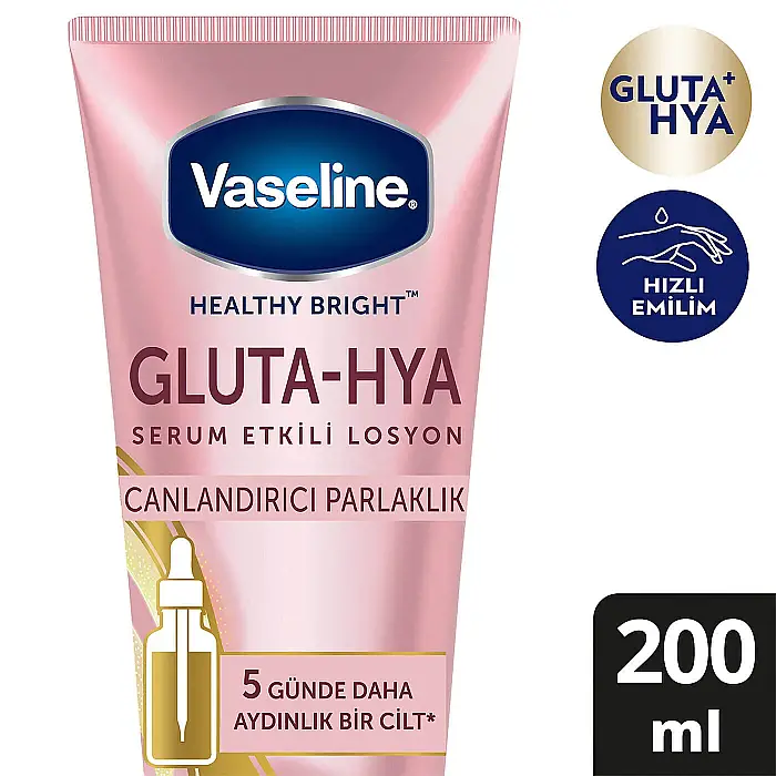 Vaseline Gluta-Hya Serum Etkili Losyon Canlandırıcı Parlaklık 200 ml - 2