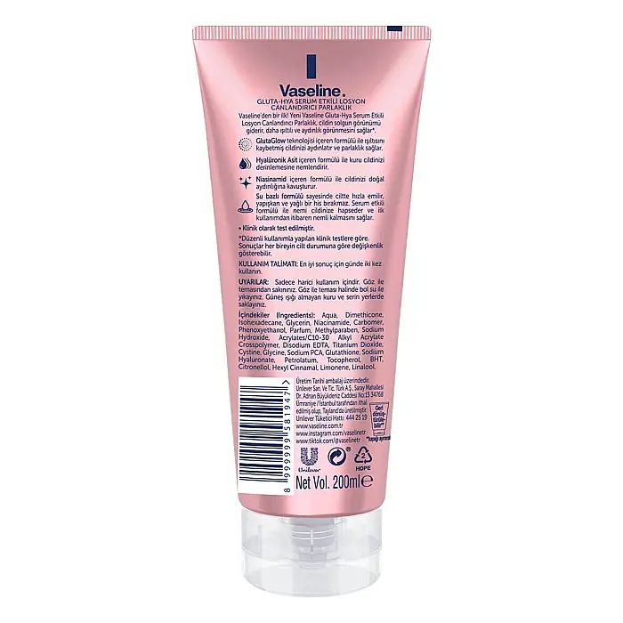 Vaseline Gluta-Hya Serum Etkili Losyon Canlandırıcı Parlaklık 200 ml - 3
