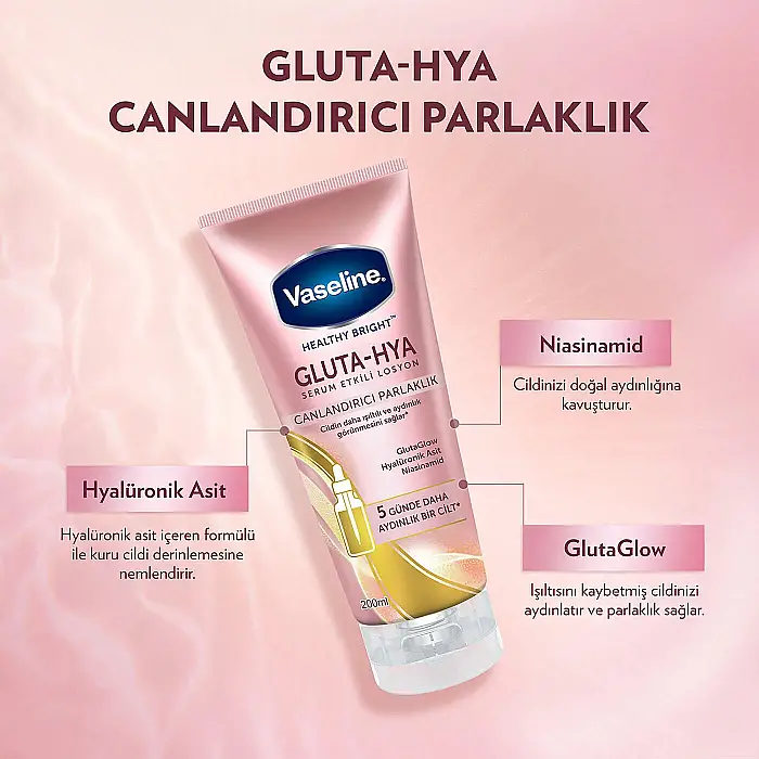 Vaseline Gluta-Hya Serum Etkili Losyon Canlandırıcı Parlaklık 200 ml - 8