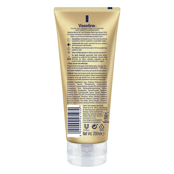 Vaseline Gluta-Hya Serum Etkili UV Losyon Leke Karşıtı & Aydınlatıcı 200 ml - 3