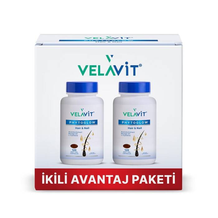 Velavit Phytoglow Hair & Nail 120 Kapsül - 2'li Paket - 1
