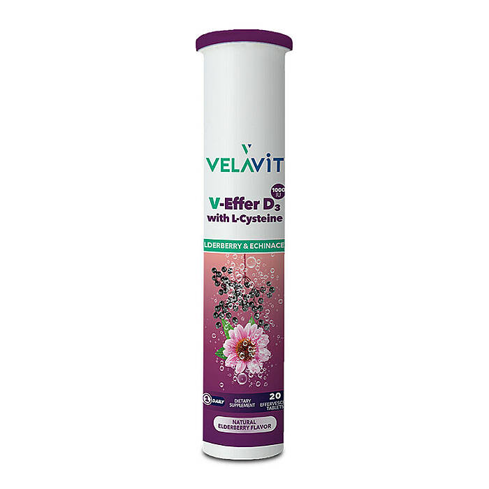 Velavit V-Effer D3 with L-Cysteine 20 Efervesan Tablet (Kampanya ürünü) - 1