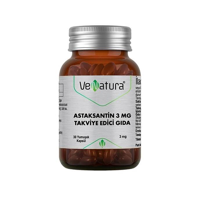 VeNatura Astaksantin 3 mg Takviye Edici Gıda 30 Yumuşak Kapsül - 1