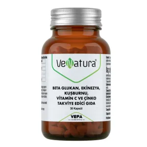 VeNatura Beta Glukan, Ekinezya, Kuşburnu, Vitamin C ve Çinko Takviye Edici Gıda 30 Kapsül - VeNatura