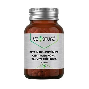 VeNatura Betain HCL, Pepsin ve Centiyana Kökü Takviye Edici Gıda 90 Kapsül - VeNatura