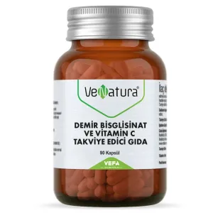 VeNatura Demir Bisglisinat ve Vitamin C Takviye Edici Gıda 90 Kapsül - VeNatura