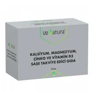 VeNatura Kalsiyum, Magnezyum, Çinko ve Vitamin D3 Saşe Takviye Edici Gıda 30 Saşe - VeNatura