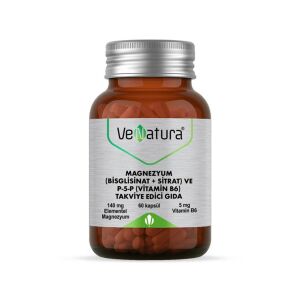 VeNatura Magnezyum (Bisglisinat+Sitrat) ve P-5-P (Vitamin B6) 60 Kapsül - VeNatura
