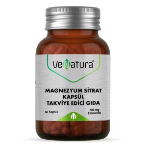 VeNatura Magnezyum Sitrat Kapsül 100 mg Takviye Edici Gıda 60 Kapsül - VeNatura