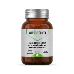 VeNatura Magnezyum Sitrat ve P-5-P (Vitamin B6) 200 mg Takviye Edici Gıda 60 Tablet - VeNatura