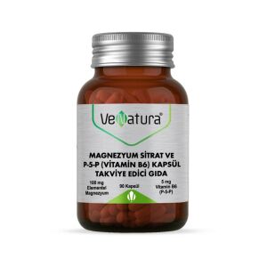 VeNatura Magnezyum Sitrat ve P-5-P (Vitamin B6) Kapsül 100 mg Takviye Edici Gıda 90 Kapsül - VeNatura