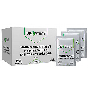 VeNatura Magnezyum Sitrat ve P-5-P (Vitamin B6) Saşe Takviye Edici Gıda 60 Saşe - VeNatura