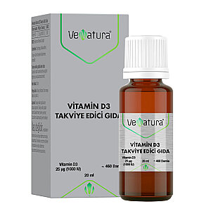 VeNatura Vitamin D3 Damla Takviye Edici Gıda 1000 IU 20 ml - VeNatura