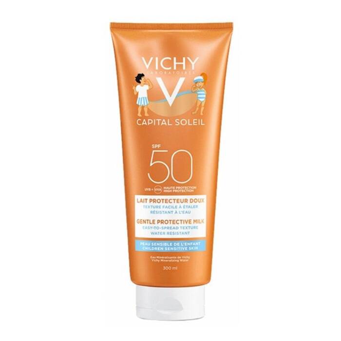Vichy Capital Soleil SPF50+ Çocuklar İçin Yüz ve Vücut Güneş Sütü 300 ml - 1