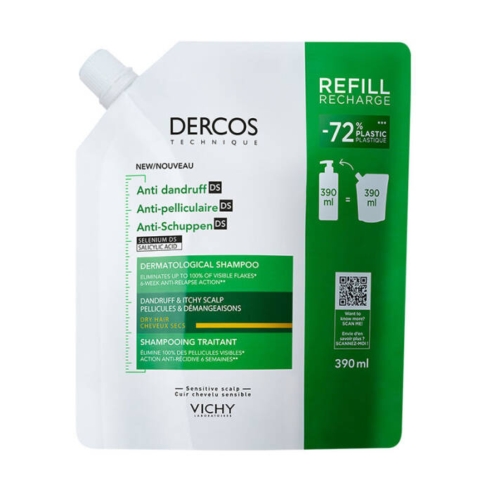 Vichy Dercos Anti-Dandruff Kuru Saçlar İçin Kepek Karşıtı Bakım Şampuanı Refill 390 ml - 1