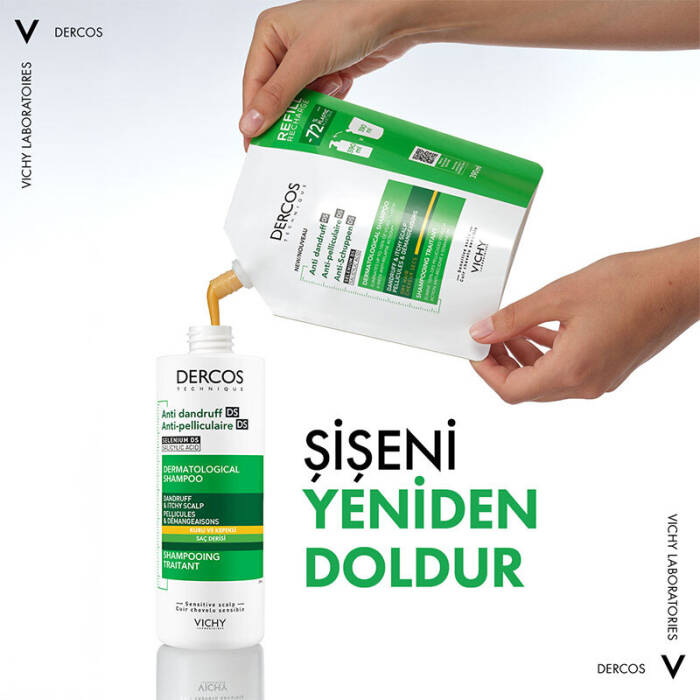 Vichy Dercos Anti-Dandruff Kuru Saçlar İçin Kepek Karşıtı Bakım Şampuanı Refill 390 ml - 4
