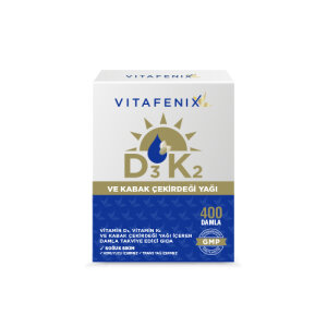 Vitafenix D3K2 ve Kabak Çekirdeği Yağı 400 Damla - Vitafenix