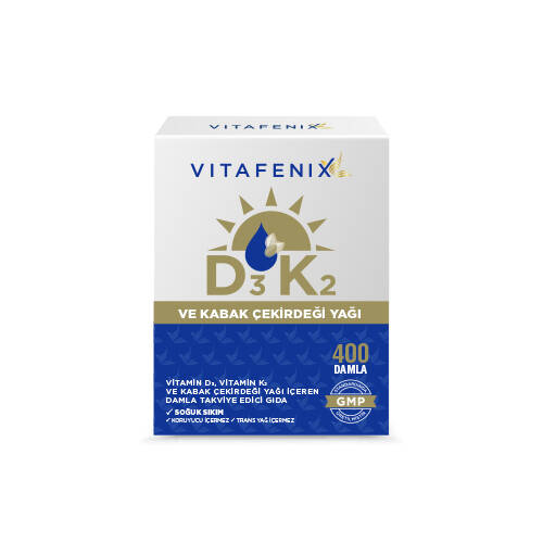 Vitafenix D3K2 ve Kabak Çekirdeği Yağı 400 Damla - 1