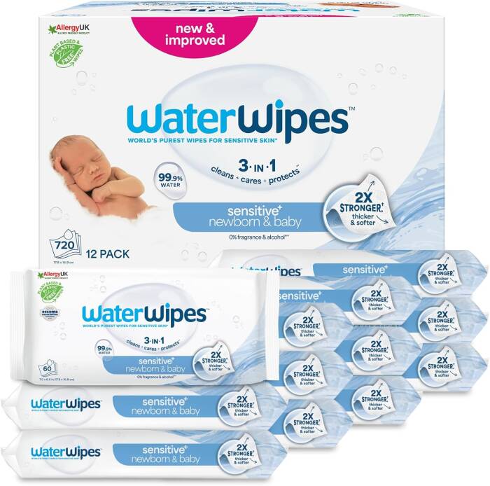 WaterWipes Yeni Doğan & Bebekler için Islak Mendil 60 Adet x 12'li - 2