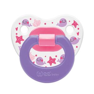 Wee Baby Desenli Damaklı Emzik 0-6 Ay No: 1 Mor - Wee Baby
