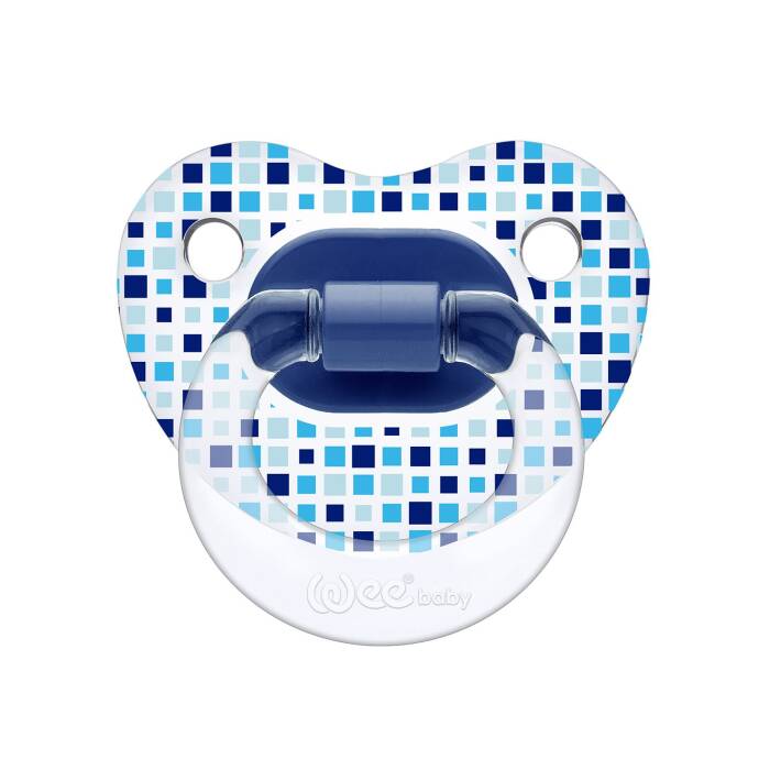 Wee Baby Şeffaf Desenli Damaklı Emzik 0-6 Ay No: 1 Mavi - 1