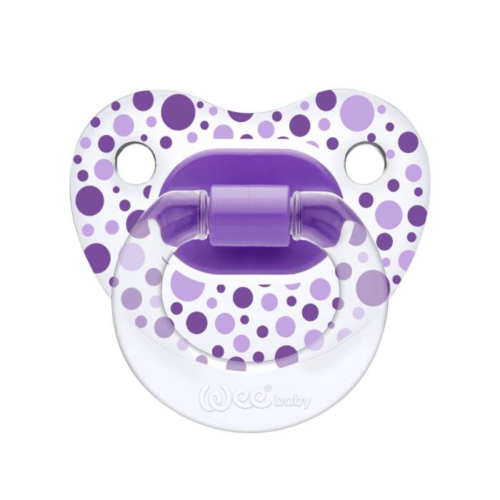 Wee Baby Şeffaf Desenli Damaklı Emzik 0-6 Ay No: 1 Mor - 1