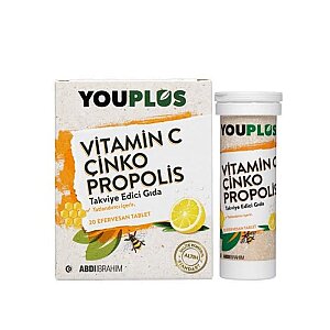 Youplus Vitamin C Çinko Propolis 20 Efervesan Tablet - 2.si %50 İndirimli - 2