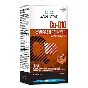 Zade Vital Co-Q10 Omega3 Balık Yağı 30 Yumuşak Kapsül - Zade Vital