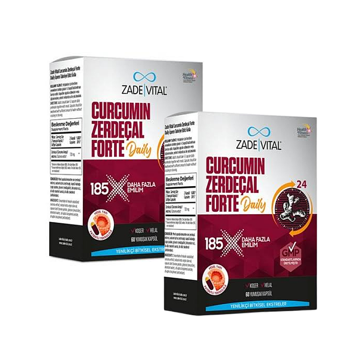 Zade Vital Curcumin Zerdeçal Forte Daily 60 Yumuşak Kapsül 2'li Set - 1