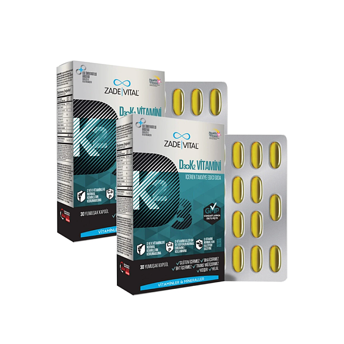 Zade Vital D3+k2 Vitamini 30 Kapsül 2'lü Set - 1