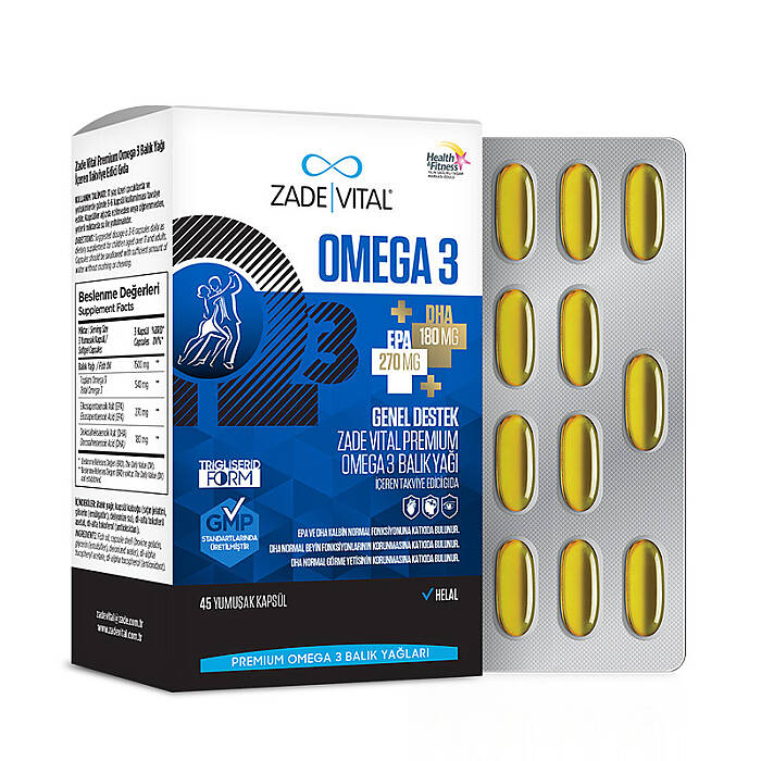 Zade Vital Omega 3 Balık Yağı 45 Yumuşak Kapsül - 2