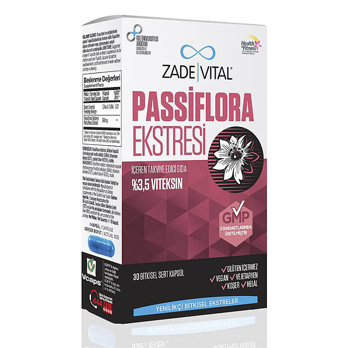 Zade Vital Passiflora Incarnata Ekstresi 30 Bitkisel Sert Kapsül - 1